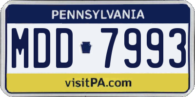 PA license plate MDD7993
