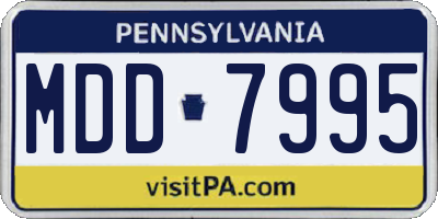 PA license plate MDD7995