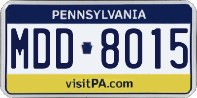 PA license plate MDD8015