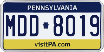 PA license plate MDD8019
