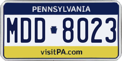 PA license plate MDD8023