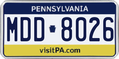 PA license plate MDD8026