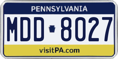PA license plate MDD8027