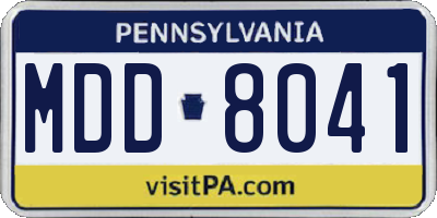 PA license plate MDD8041