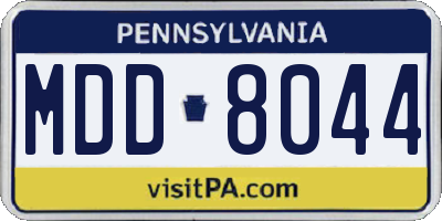PA license plate MDD8044