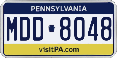 PA license plate MDD8048