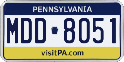 PA license plate MDD8051