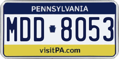 PA license plate MDD8053