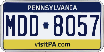 PA license plate MDD8057