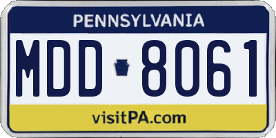PA license plate MDD8061