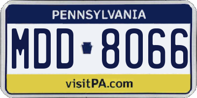 PA license plate MDD8066