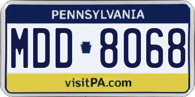 PA license plate MDD8068