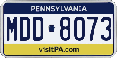 PA license plate MDD8073