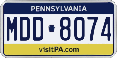 PA license plate MDD8074