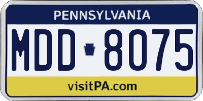 PA license plate MDD8075