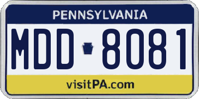 PA license plate MDD8081