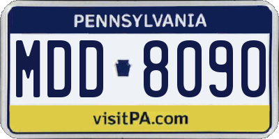 PA license plate MDD8090