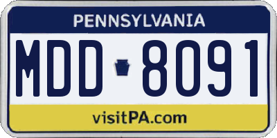 PA license plate MDD8091