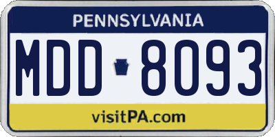 PA license plate MDD8093