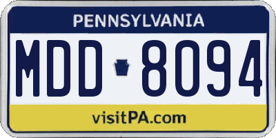 PA license plate MDD8094