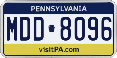 PA license plate MDD8096
