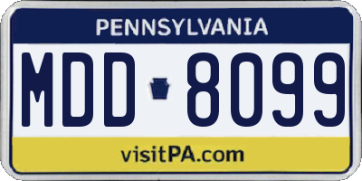 PA license plate MDD8099