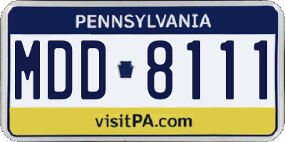 PA license plate MDD8111