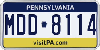 PA license plate MDD8114