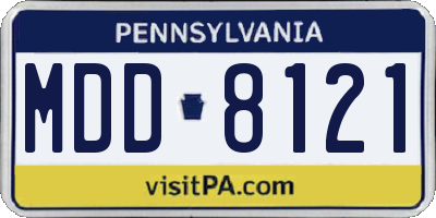 PA license plate MDD8121