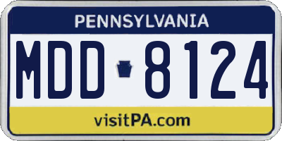 PA license plate MDD8124