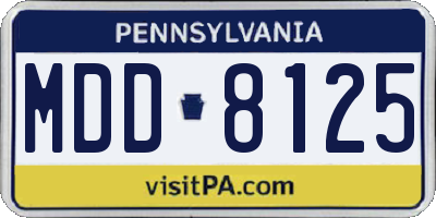 PA license plate MDD8125