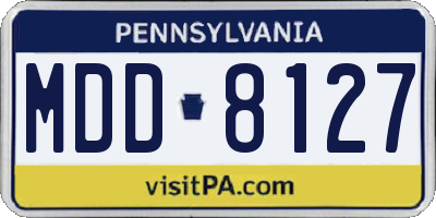 PA license plate MDD8127