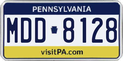 PA license plate MDD8128