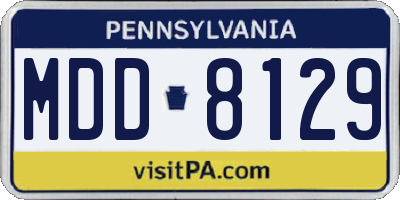 PA license plate MDD8129