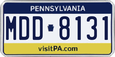 PA license plate MDD8131