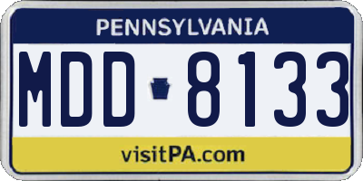 PA license plate MDD8133