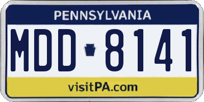 PA license plate MDD8141