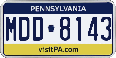 PA license plate MDD8143