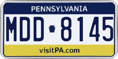 PA license plate MDD8145
