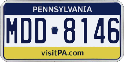 PA license plate MDD8146