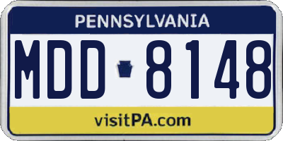 PA license plate MDD8148