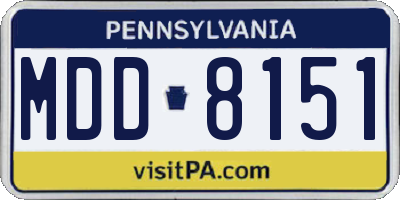 PA license plate MDD8151