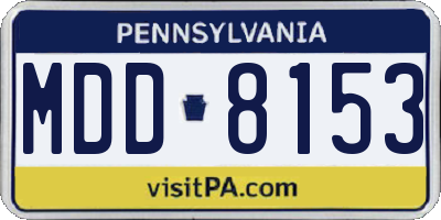 PA license plate MDD8153