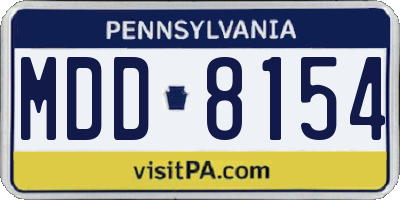 PA license plate MDD8154