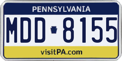 PA license plate MDD8155