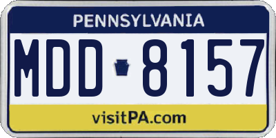 PA license plate MDD8157