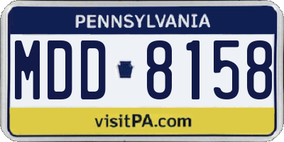 PA license plate MDD8158