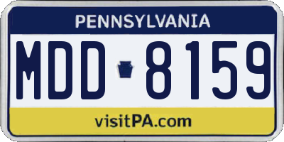 PA license plate MDD8159