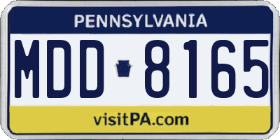 PA license plate MDD8165