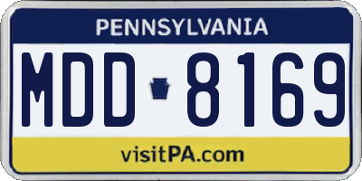 PA license plate MDD8169